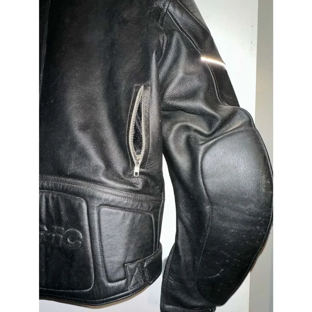 Teknic Leather Armored Motorcycle Jacket Removable Liner Size 40/50 Medium